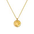 Fashion Wholesale Price  Engravable Disc Gold Plated Jewelry Human Face Pendant Necklace