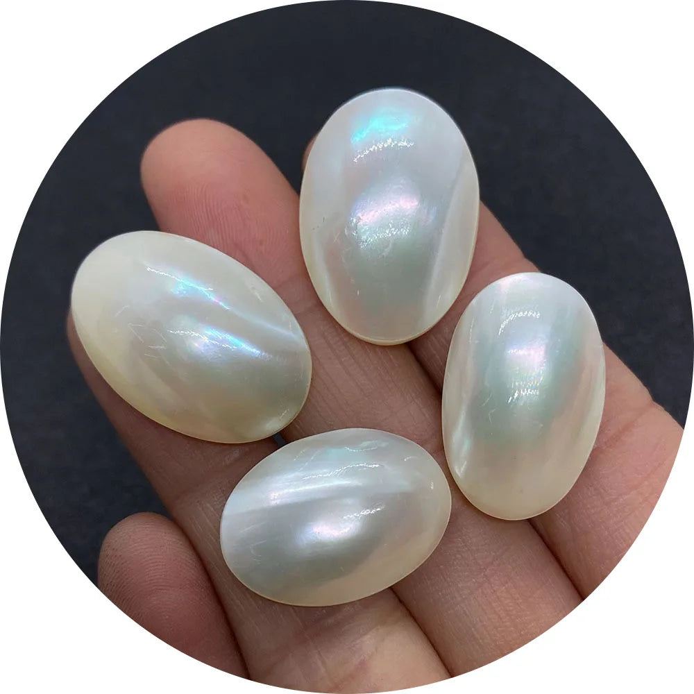 15x24m Precious Real Natmm Oval Mabe Pearl Loose Beads for Rings