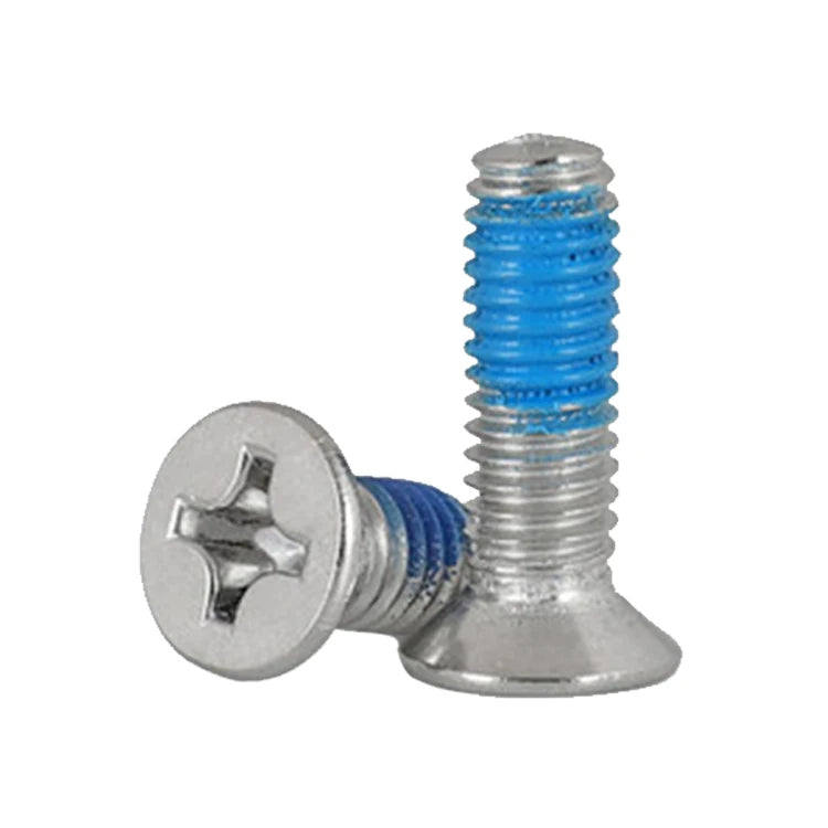 M2M2.5M3M4M5 Glued Screw Blue Anti-loose Flat Head Countersunk Head Cross Glue Screw