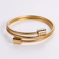 ORDRM Gold Stainless Steel Cable Wire Twisted Cuff Bracelet