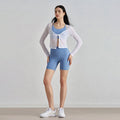 XW-ADCX52021 Summer Loose Fit Womens Activewear Lightweight Breathable Twist Design Sports Sweat Shirts Yoga Crop Top for Girls