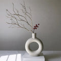 Nordic Minimalist Geometric Vase White Ceramic Home Decorative Talbetop Accessories Porcelain Vase