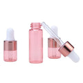 Cosmetic Packaging 2ml 3ml 5ml Pink Amber Color Essential Oil Glass Bottles with Dropper Cap