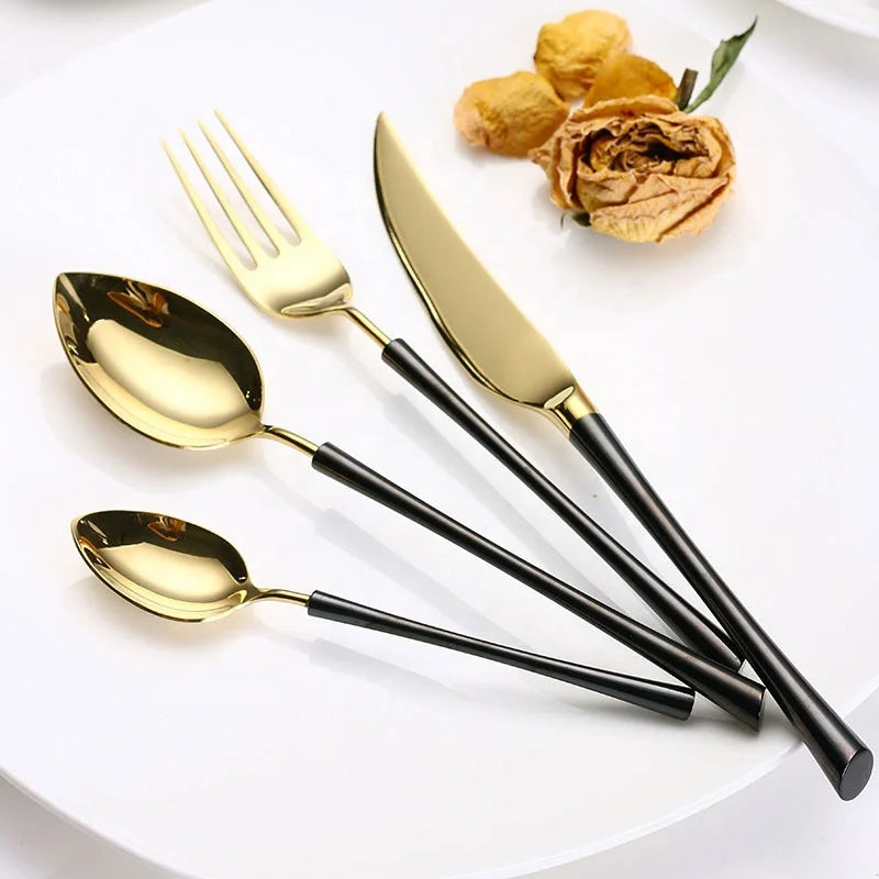 New Design Royal Stainless Steel Cutlery Set Gold Plated Cutlery Set