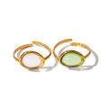 Ins Trendy Adjustable Size Design Stainless Steel Square Zircon Ring for Women