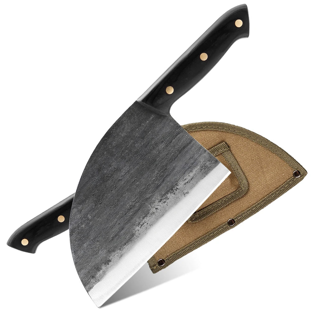 Custom Kitchen Knives Full Tang Serbian Knife Handmade Clad Forged Steel Chef Knife Cleaver Butcher Chinese Chopper