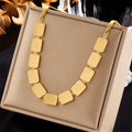 Nabest Stainless Steel Geometric Rectangle Tags Charm Necklace Women Jewelry Gold Plated Snake Chain Clavicle Choker