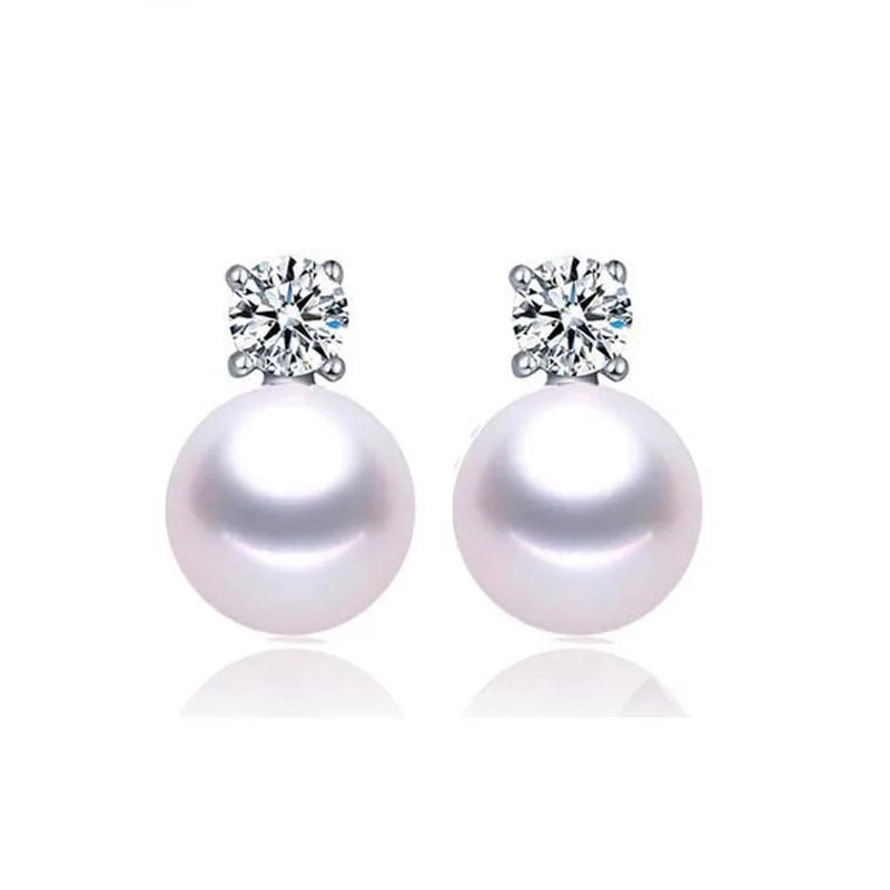 Wholesale 5A Pearl Jewelry Natural Freshwater Pearl Stud Earrings for Women's Gift