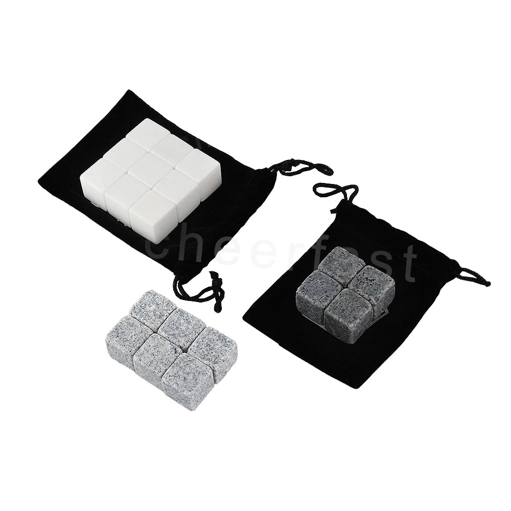 Provide You With a Very Stylish Accessory for Your Barware and Easy to Carry in Velvet Pouch Reusable Whiskey Cooling Stones