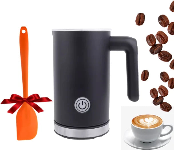 4 in 1 Multifunction Electric Milk Frother Automatic Milk Foam Maker with Two Whisks Frothing and Heating Milk Hot & Cold Froth
