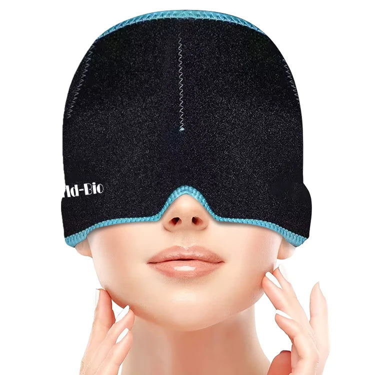 World-bio Adjustable Head Mask Hat Sinus Pain Relief Mask Ice Headache and Migraine Relief Cap Ice Pack That Wraps Around Head