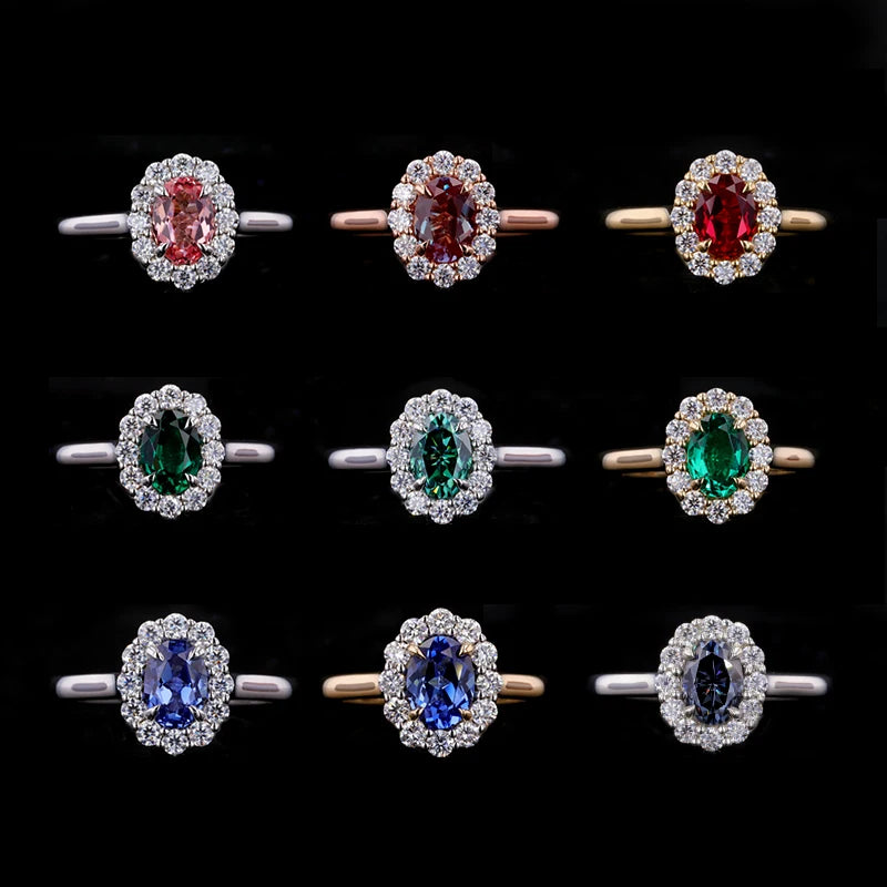 Starsgem Fancy Beautiful Perfect Custom Engagement Wedding Lab Grown Diamond Ruby Sapphire Moissanite Rings for Sale