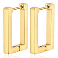 Hot Sale Trendy Stainless Steel Geometric Gold Plated Hoop Earrings Rings for Men Women's Parties Weddings Fashion Jewelry