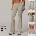 Wholesale Women's Casual All-Match Flared Pants Cross Waist V-Shape Flare Leg Yoga Dance Outfit Scrunch Butt Lift for Yoga Dance