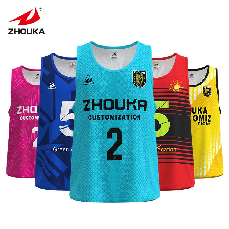 Wholesale Sublimation Football Vest  Tops Custom Printed Football Bibs Training Football Practice Vests Men Soccer Bib