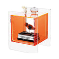 Solaround Modern Acrylic  Colorful Bedside Table with Open Storage Shelf 1 Orange Panel Wood for Living Room