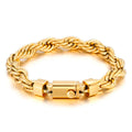 KALEN Unisex 230mm Gold/Silver/Black Stainless Steel Rope Chain Bracelet