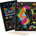 Cross-border Colorful Rainbow Pulp Scratch Art Book for Europe America Birthday Parties Art Crafts MegaBDM