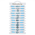 Turquoise Bracelet with 12pcs Faceted Crystal Beads Dolphin Infinity Evil Eyes Life Tree Hamsa Starfish Charm Bracelet