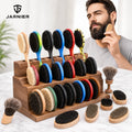 Jarnier Custom Logo Wholesale Beard Comb Men Brush Beech Wood Handle Shaving Brush Natural Boar Bristle Beard Brush for Men