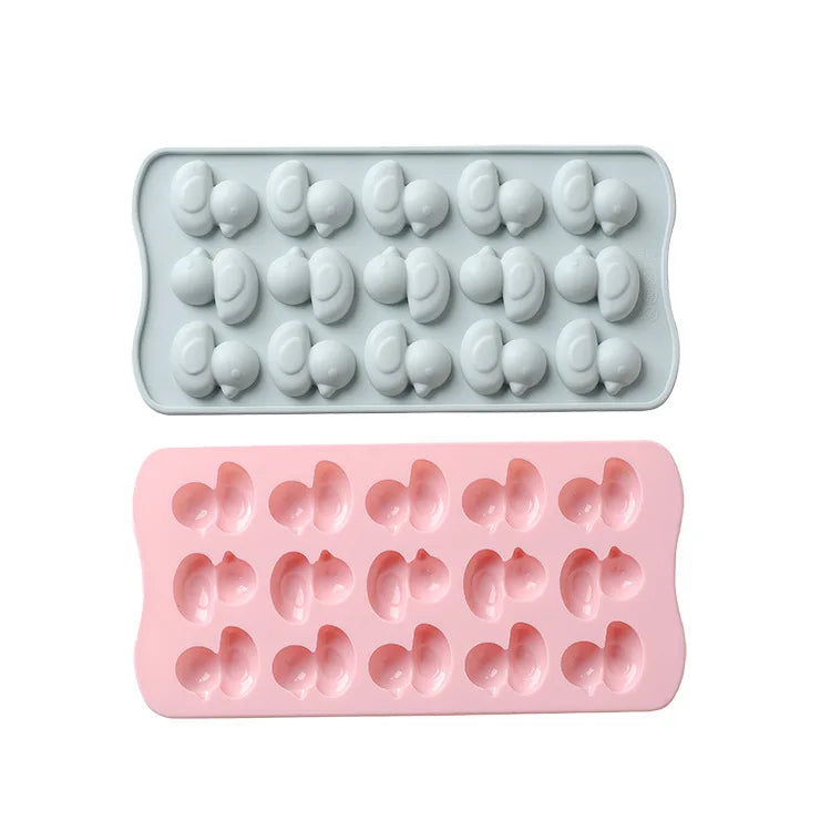 HY 15 Grids Cute Duck Chocolate Silicone Mold Ice Cube Candy Sugar Cake Mould DIY Dessert Mousse Baking Tools