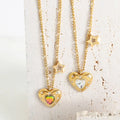 Fashion Glass Stone Necklace 18k Gold Plated Titanium Steel All-match Heart-shaped Zircon Pendant Necklace for Women