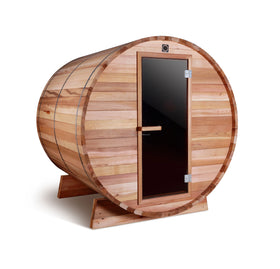 Indoor Wooden Burning Barrel Sauna Outdoor Barrel Sauna Solid Wood Hemlock Cedar Wood Wet Steam Traditional Sauna Room