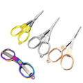 Portable Retro Style Mini Stainless Steel Folding Scissors Industrial Grade Small Shear Alloy Handle Smooth Edge for On-the-go