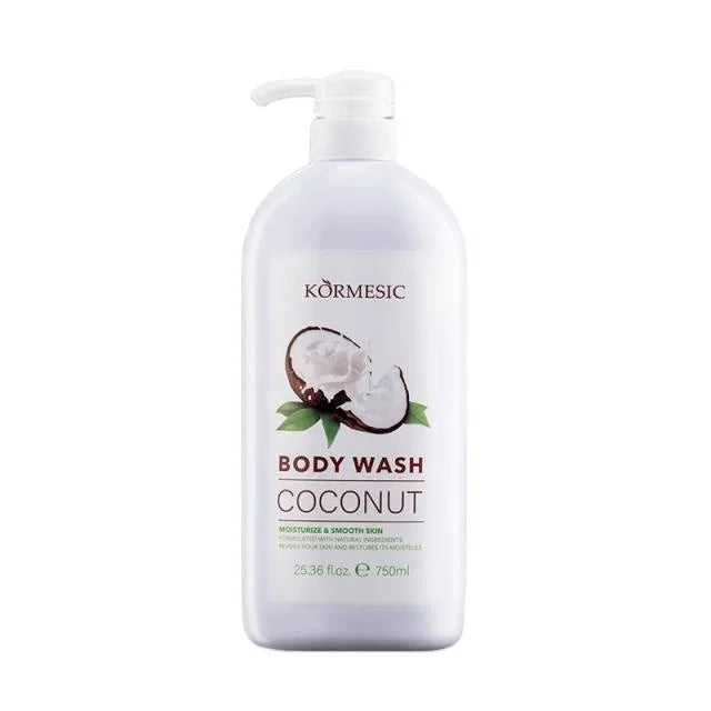 Kormesic OEM & ODM Body Wash Shower Gel 750 ml Refreshements Body Wash Bottles Fragrance Coconut Body Care Shower Gel