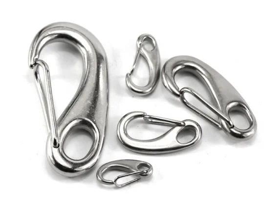 Stainless Steel D Shaped Buckle Chain with Spring Snap Hooks Durable Hardware Clasp Hook