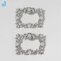 Elegant Pearl Beads Jewels Shoe Clip Accessories Glitter Rhinestones Square Buckles for Formal Occasions Shoe Embellishments