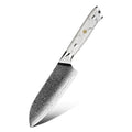 Amber Custom White Turquoise Stone Handled  5inch VG10 Damascus Steel Mini Santoku Chef Knives with Kitchen Knives Santoku