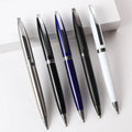 Manufacturer's Frosted Ballpoint Pen Rotary Metal Body Engravable Logo 1.0mm Ready-Made Advertising Gift Pen Plastic Material