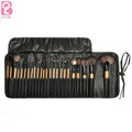 Beiqili Black Free Sample Wood Handle Synthetic Hair Makeup Brush Set with PU Bag for Concealer Lip Gloss Application