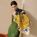 GLS017 Wholesale Summer Women Scarves Soft Floral Printed Square Custom Fashion New Silk Scarf From China