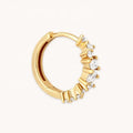 LOZRUNVE Fashionable Gold Silver 925 Crystal Ear Ring Hoop Earring Set for Women