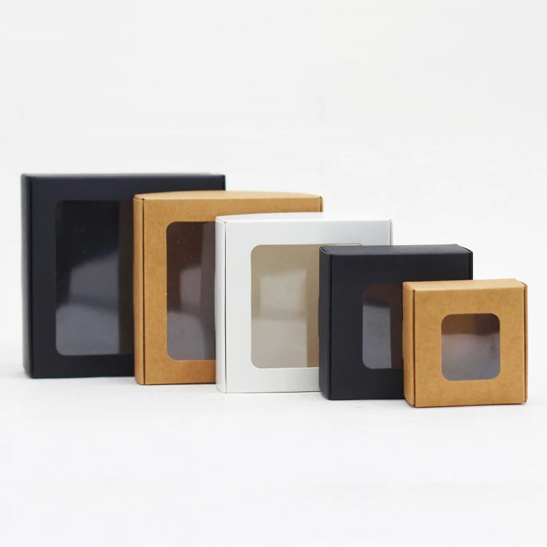 Wholesale Brown Paperboard Gift Packaging Box With PVC Window Custom Closure Matt Lamination Folding Paperboard Packaging Box