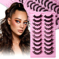 10 Pairs Handmade D Roll Wholesale Russian Volume Strip Lashes 3d Faux Mink False Lashes Customize Lash Box
