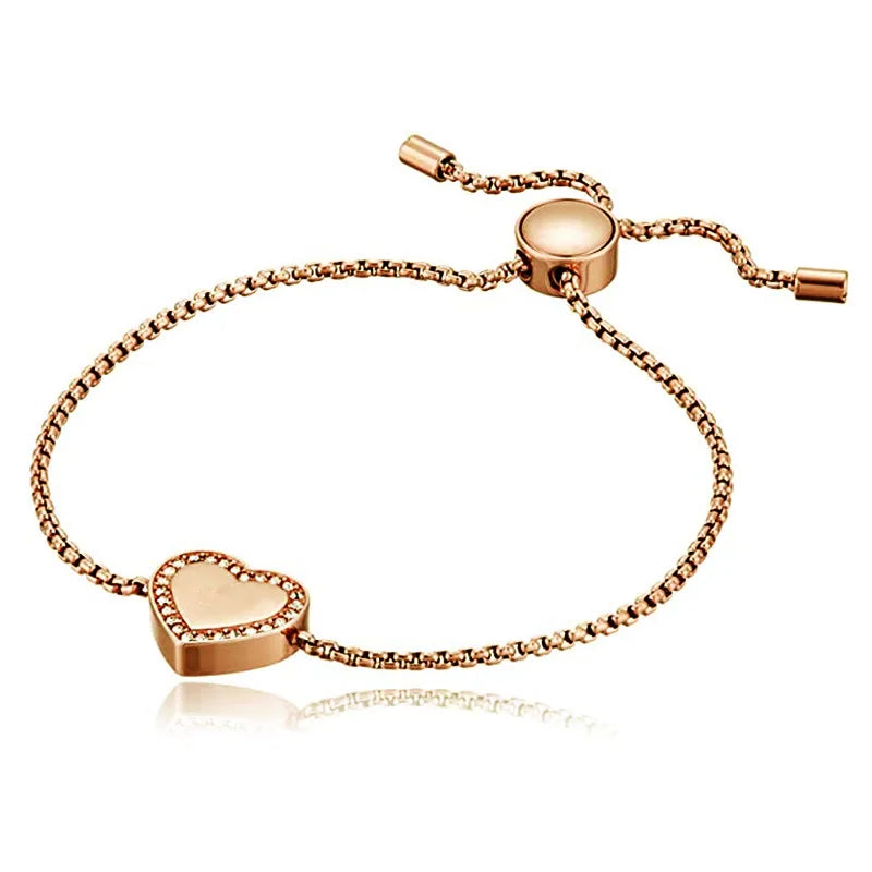 Supply European and American Hand Jewelry Geometric Love Diamond Adjustable Bracelet Copper Chain Bracelet