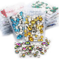 HFour 3D Mixed Shape Silver Claw Crystal Sew-on Flatback Glass Rhinestones for DIY Wedding Decoration on Clothes/Shoes Nail Art