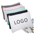 Zhongjin Custom Logo Eco Friendly Zipper Pouch Reusable Washable Make up Organizer Cotton Canvas Makeup Cosmetic Bags