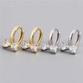 SP High Quality Elegant Zircon Hoops S925 Sterling Silver Bling Zircon Bow Knot Earrings