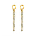 Luxury High Quality Clear Statement Party Cubic Zirconia  Long Stainless Steel Earring Waterproof Jewelry