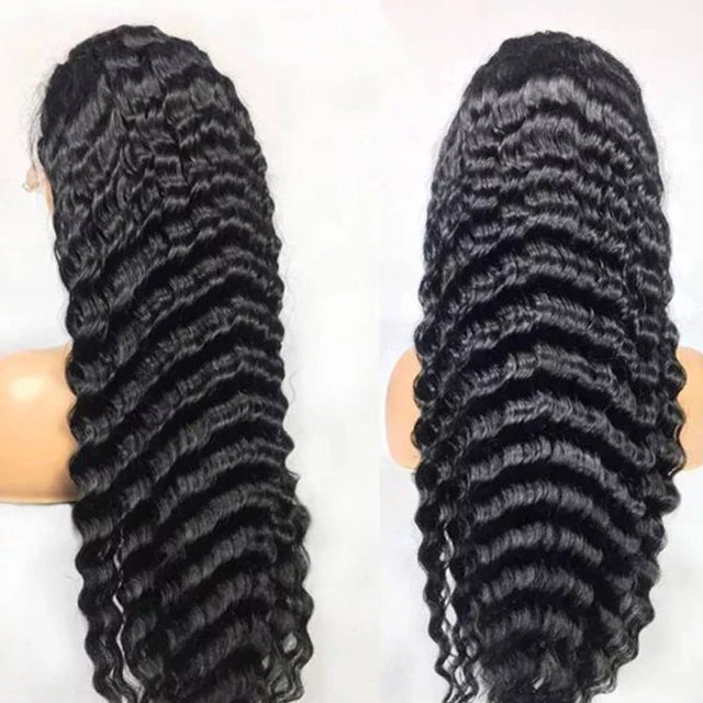 Raw Virgin Brazilian Remy Hair HD Transparent Lace Wig 10-30 Inch 13x6 Deep Wave Lace Front Human Hair Wigs for Black Women
