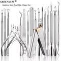 New Stainless Steel Dead Skin Clipper Set Double Headed Steel Push Nail Nipper Nail File Dead Skin Pliers Nail Pusher Set