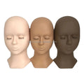 Training Mannequin Head with Replaceable Eyelids Soft Silicone Flat Head for Eyelash Extension Eyelashes & Tools
