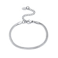 Dainty Stainless Steel Gold Initial Necklace Women Flat Snake Bracelets Chaine Pour Femme Chains