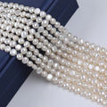 Zhuji Hot Sale 7-8mm Baroque Round Freshwater Pearl Strands Natural White Loose Pearls for Decorative Use