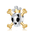 Designer Charms 925 Sterling Silver Crown Skull Gold Plate Charm Fits Original Charm Women Bracelets Making Jewelry Wholesale