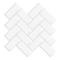 White Color 3D Self Adhesive Wall Tiles Peel and Stick Kitchen Backsplash Wall Tiles